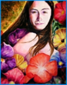 She is not intimidated by large flowers